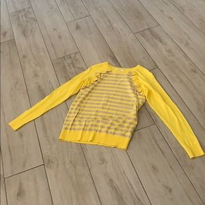 1901 fitted striped yellow/cream top w/ ruffles